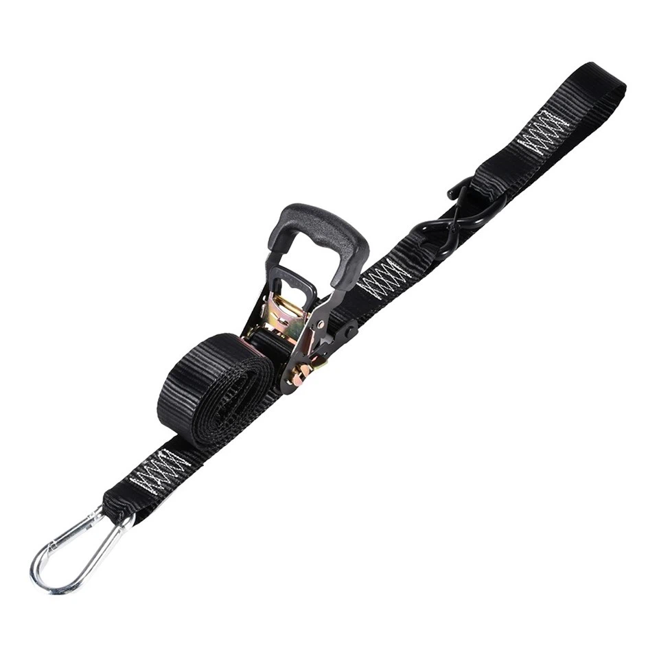 1.5 Inch Motorcycle Ratchet Tie Downs With Safety S-Hook & Carabiner price