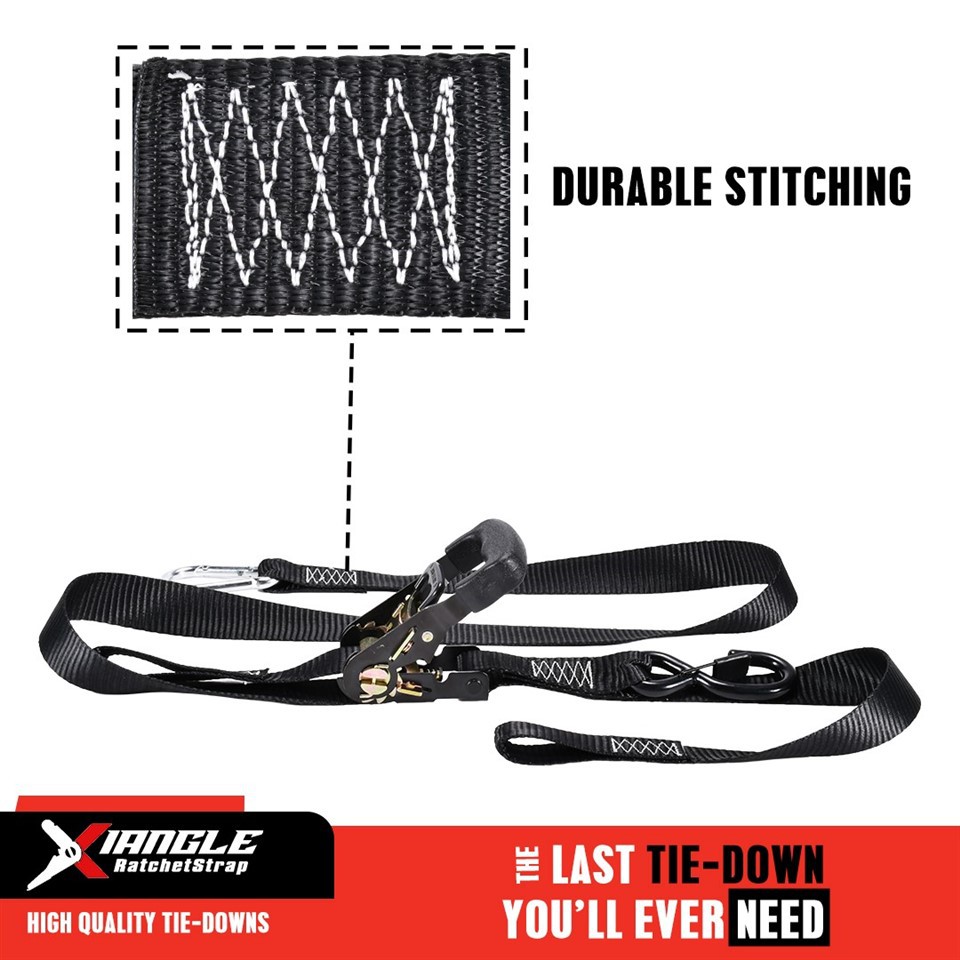 1.5 Inch Motorcycle Ratchet Tie Downs With Safety S-Hook & Carabiner best