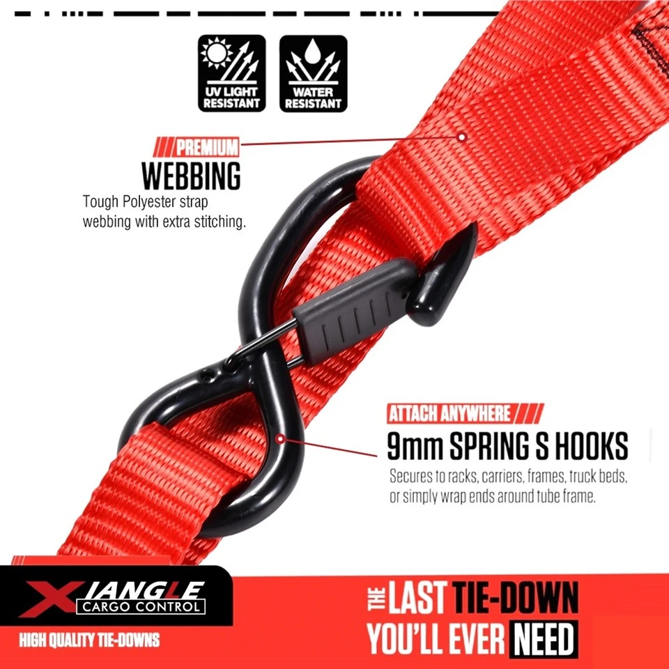1 Inch Motorcycle Tie Downs With Universal Swivel Carabiner Hook factory