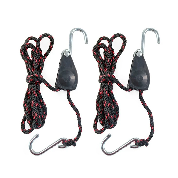 Adjustable 1/4 Inch Grow Light Pully Hanging Rope Ratchet Strap